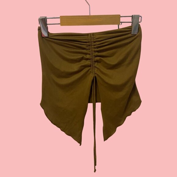 Windsor Brown Ruched Handkerchief Tube Top - Size S - Picture 3 of 7